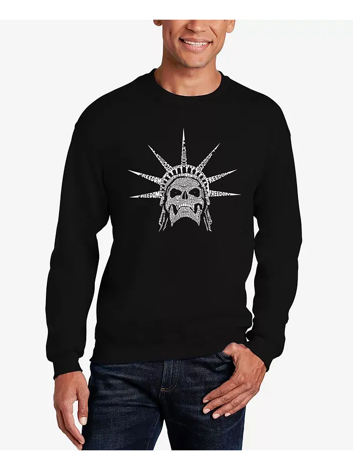 Мужской худи Word Art Crewneck Freedom Skull LA Pop Art — изображение 1 из 3, черный