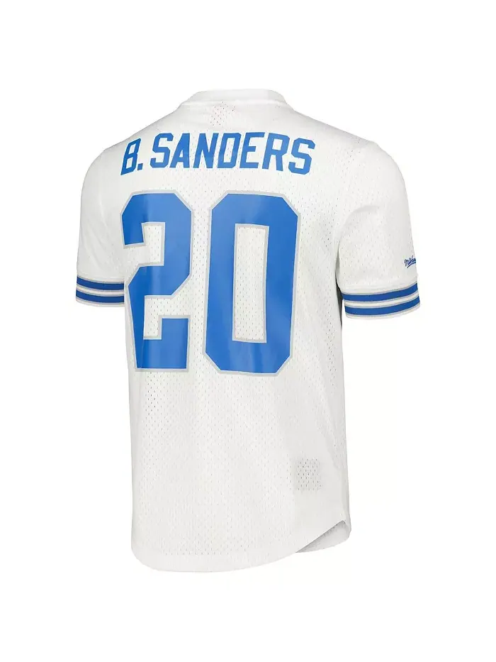 Мужская футболка с сеткой Barry Sanders Detroit Lions с именем и номером игрока Mitchell & Ness — изображение 4 из 5, черный