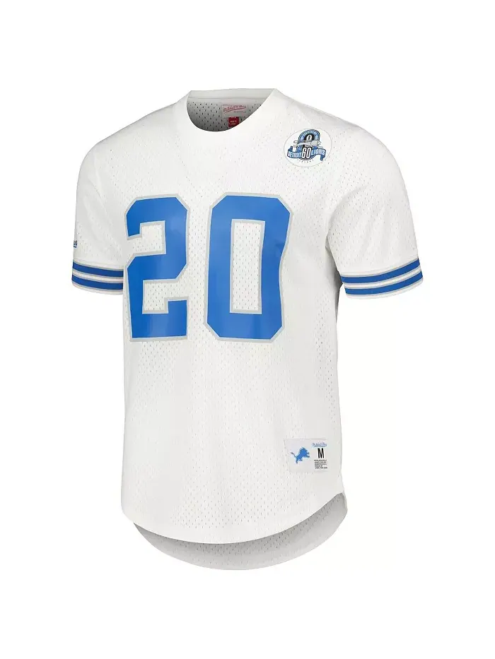 Мужская футболка с сеткой Barry Sanders Detroit Lions с именем и номером игрока Mitchell & Ness — изображение 5 из 5, черный