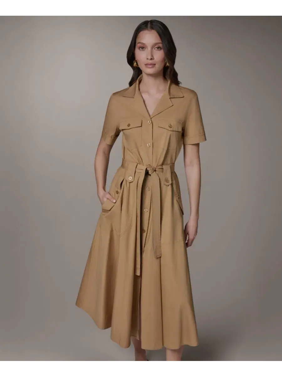 Платье-рубашка миди с поясом Donna Karan Weekend — изображение 1 из 8, черный