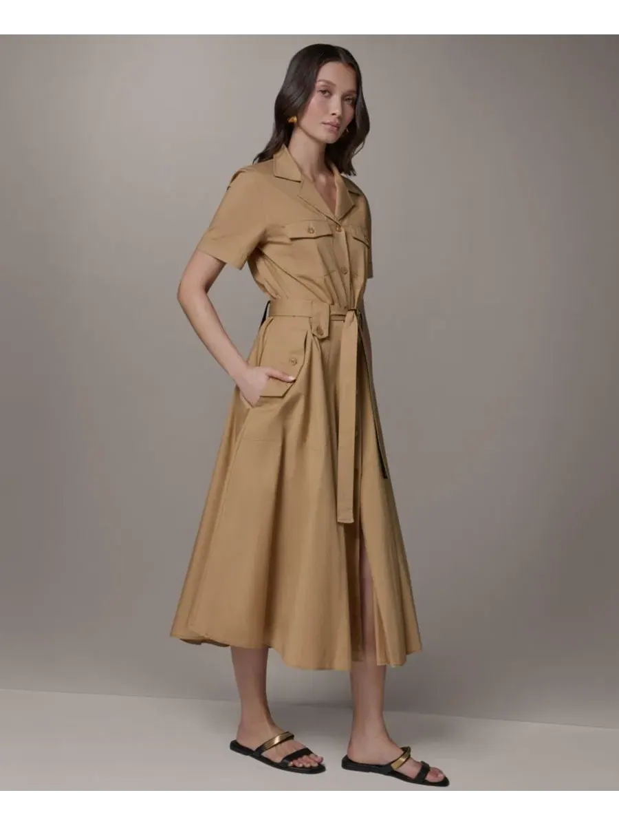 Платье-рубашка миди с поясом Donna Karan Weekend — изображение 4 из 8, черный