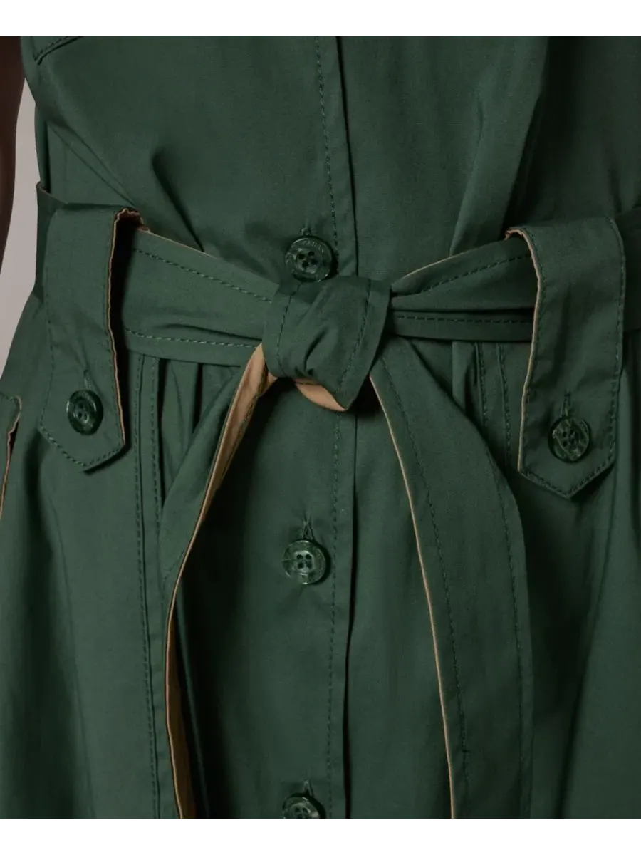 Платье-рубашка миди с поясом Donna Karan Weekend, Verde/Fawn — изображение 8 из 9