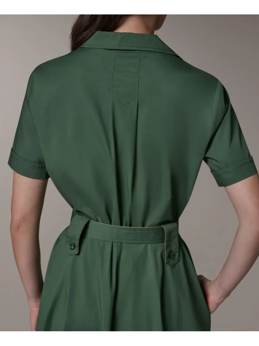 Платье-рубашка миди с поясом Donna Karan Weekend, Verde/Fawn — изображение 9 из 9