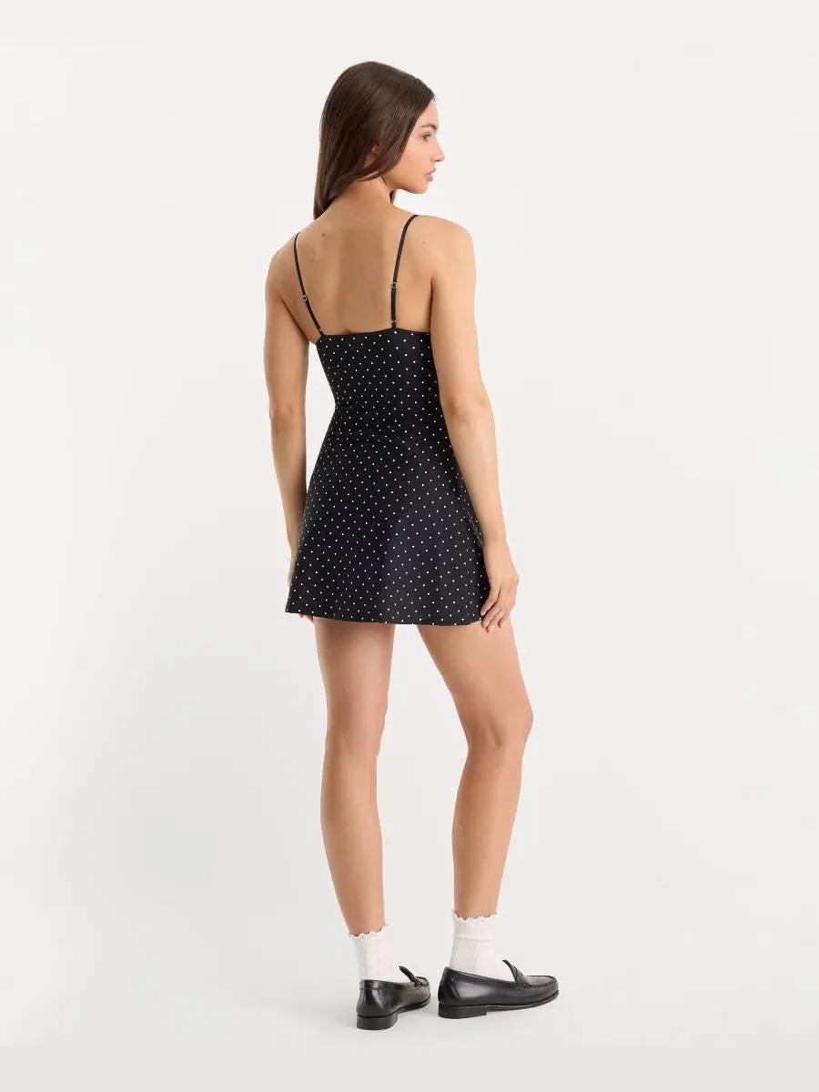 Платье-мини The Weightless Sculpting Mini Dot Black Good American — изображение 4 из 4, черный