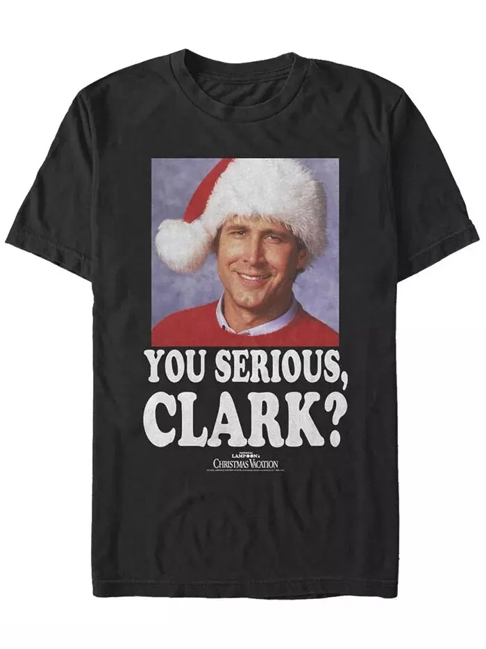 Мужская футболка с коротким рукавом National Lampoon Christmas Vacation Serious Clark Fifth Sun — изображение 1 из 1, черный