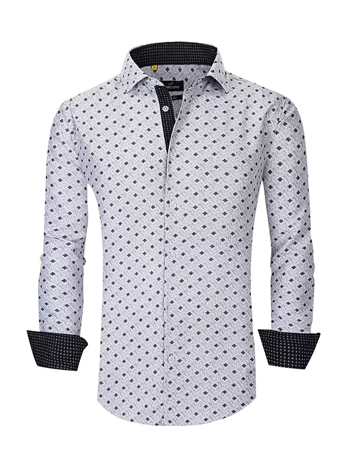 Мужская классическая рубашка с пуговицами Nautical в облегающем крое Slim Fit Azaro Uomo — серый