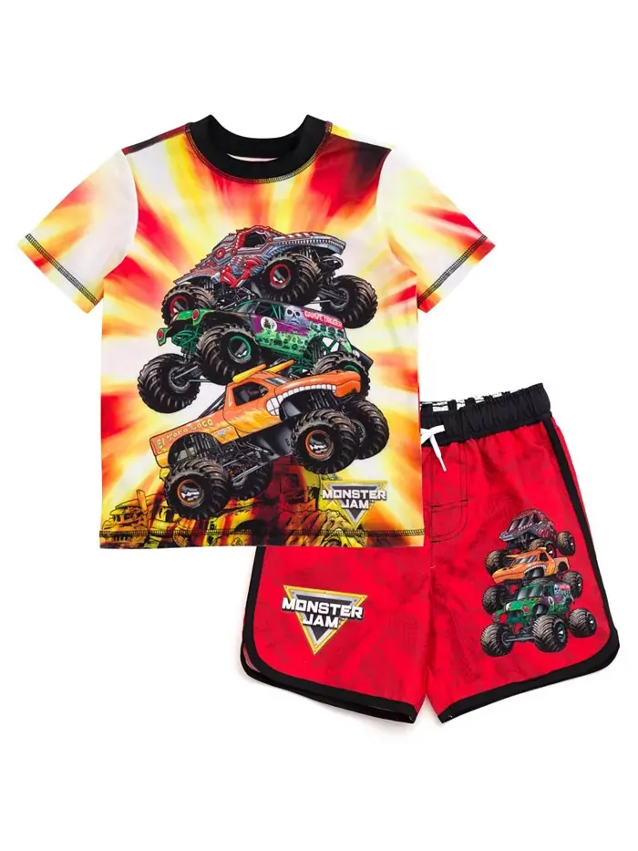 Комплект для плавания для мальчиков: толстовка-рашгард и шорты Toddler Boys Pullover Rash Guard and — изображение 1 из 6