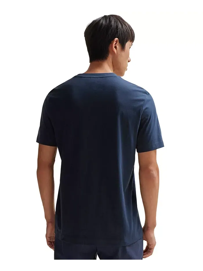 Мужская футболка из мерсеризованного хлопка Slim-Fit Hugo Boss — изображение 2 из 4, синий