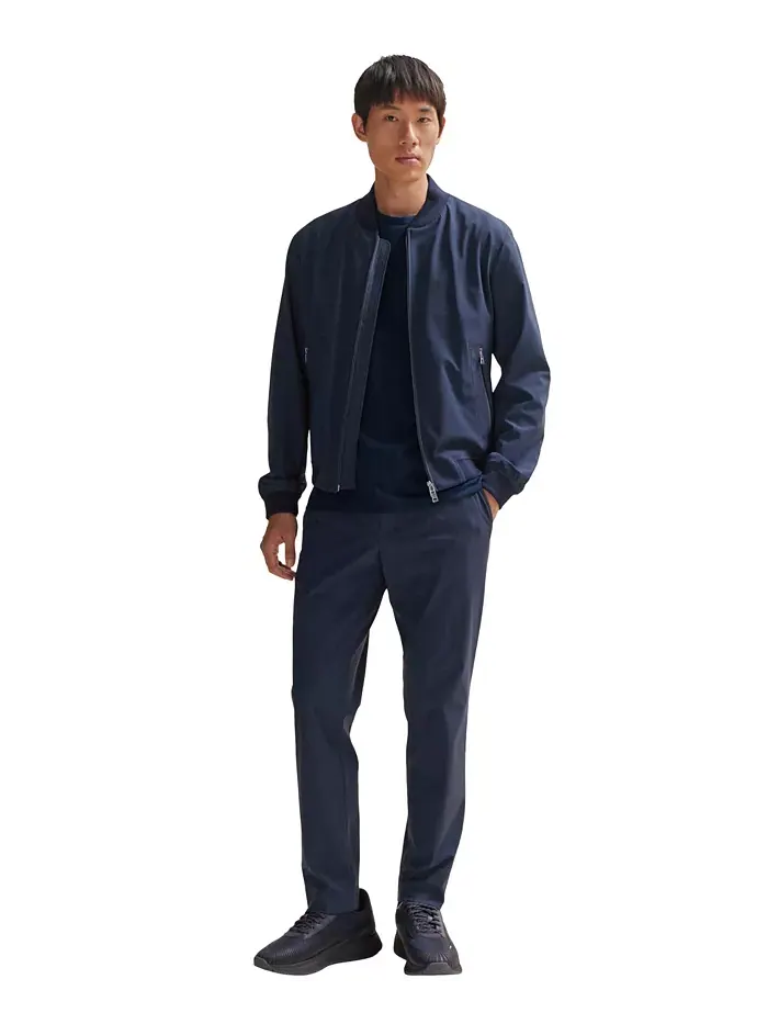 Мужская футболка из мерсеризованного хлопка Slim-Fit Hugo Boss — изображение 3 из 4, синий