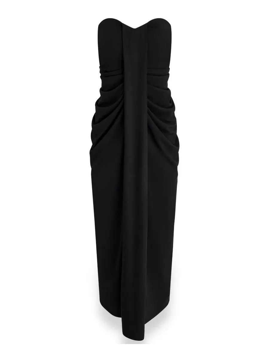 Платье макси без бретелей с принтом Donna Karan New York — изображение 6 из 6, черный