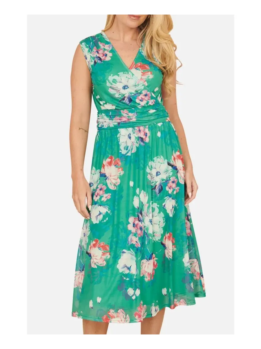 Платье миди с принтом Blossom Print Yumi — изображение 8 из 8, зеленый