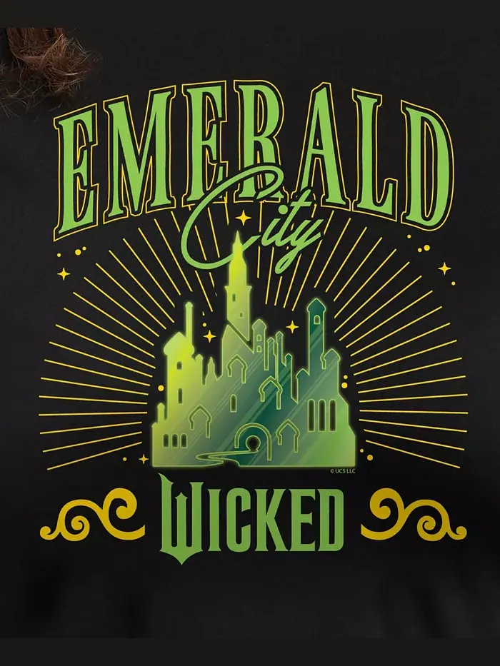 Футболка большого размера Wicked Emerald City с круглым вырезом и принтом Hybrid Apparel — изображение 3 из 3, черный