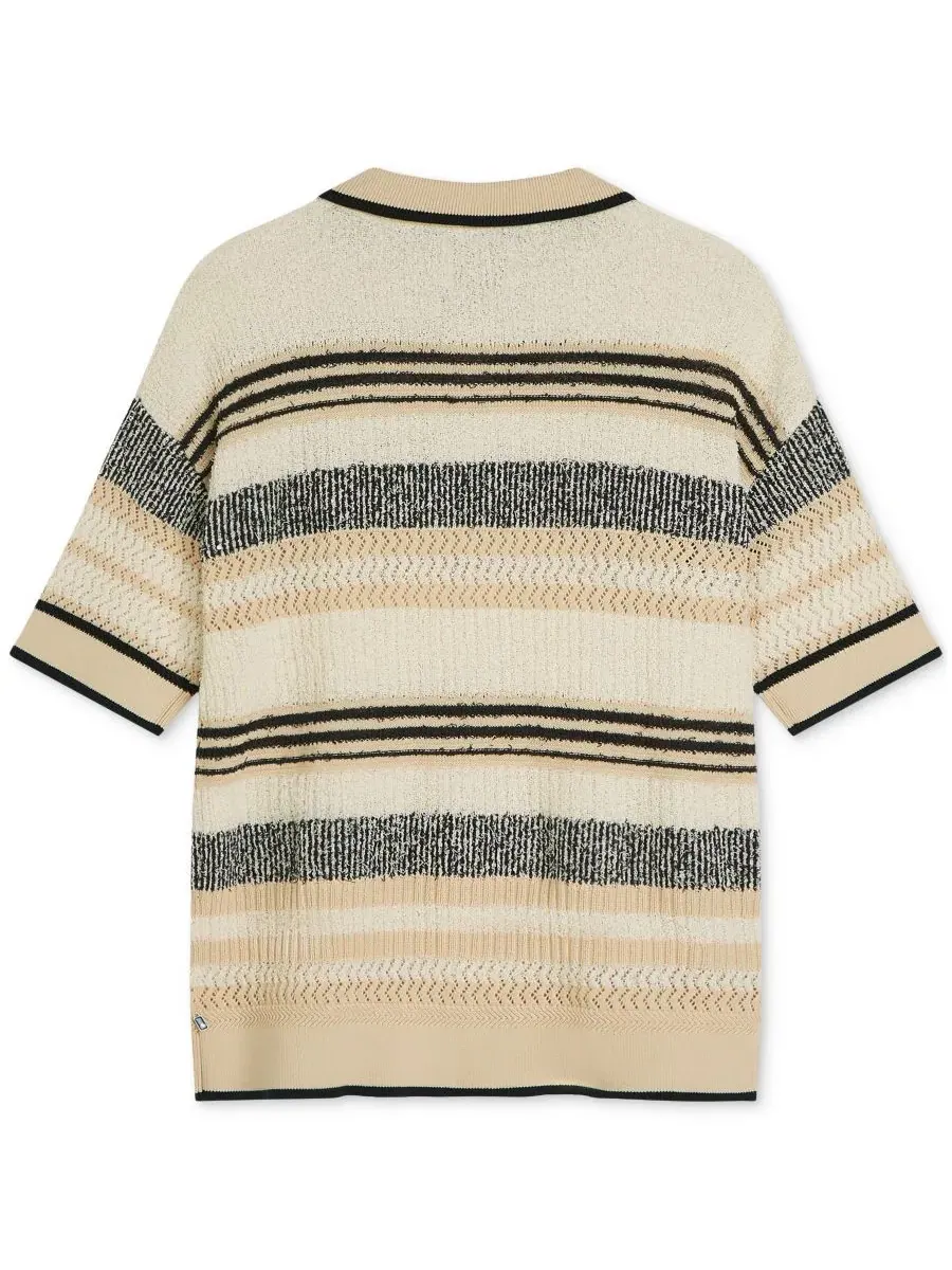 Мужской трикотажный поло с коротким рукавом и полосатым принтом SCOTCH & SODA — изображение 6 из 6, синий