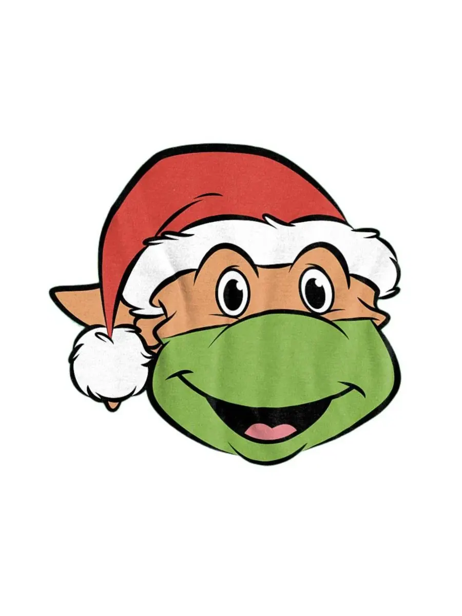 Футболка с принтом Michaelangelo Christmas Hat Teenage Mutant Ninja Turtles — изображение 2 из 3, зеленый