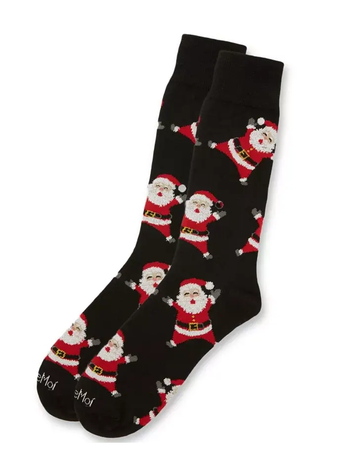 Мужские носки All Over Santa Crew Memoi — изображение 2 из 3, черный