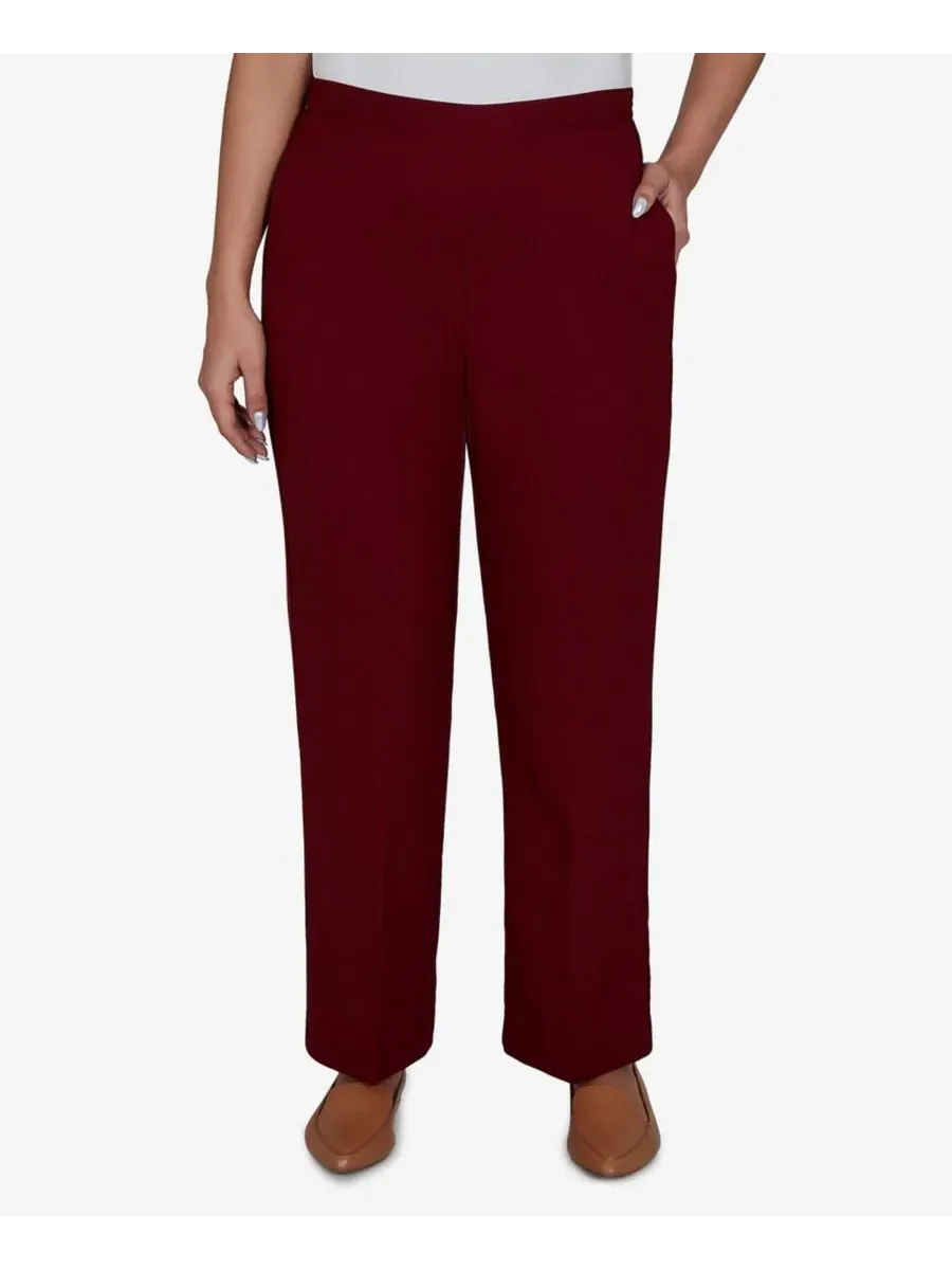 Брюки прямого кроя с текстурой, модель Petite Union Square Textured Pull-On Straight Alfred Dunner — изображение 1 из 6