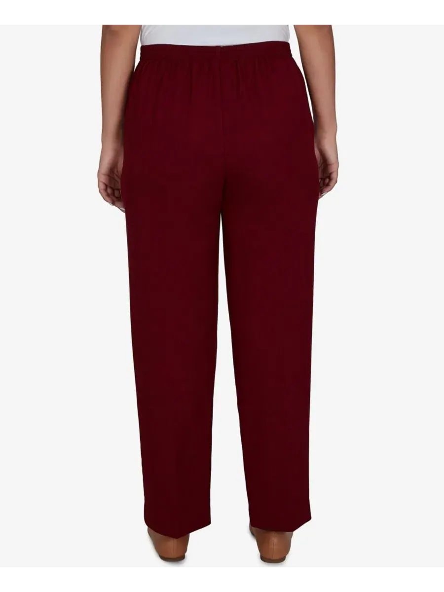 Брюки прямого кроя с текстурой, модель Petite Union Square Textured Pull-On Straight Alfred Dunner — изображение 5 из 6