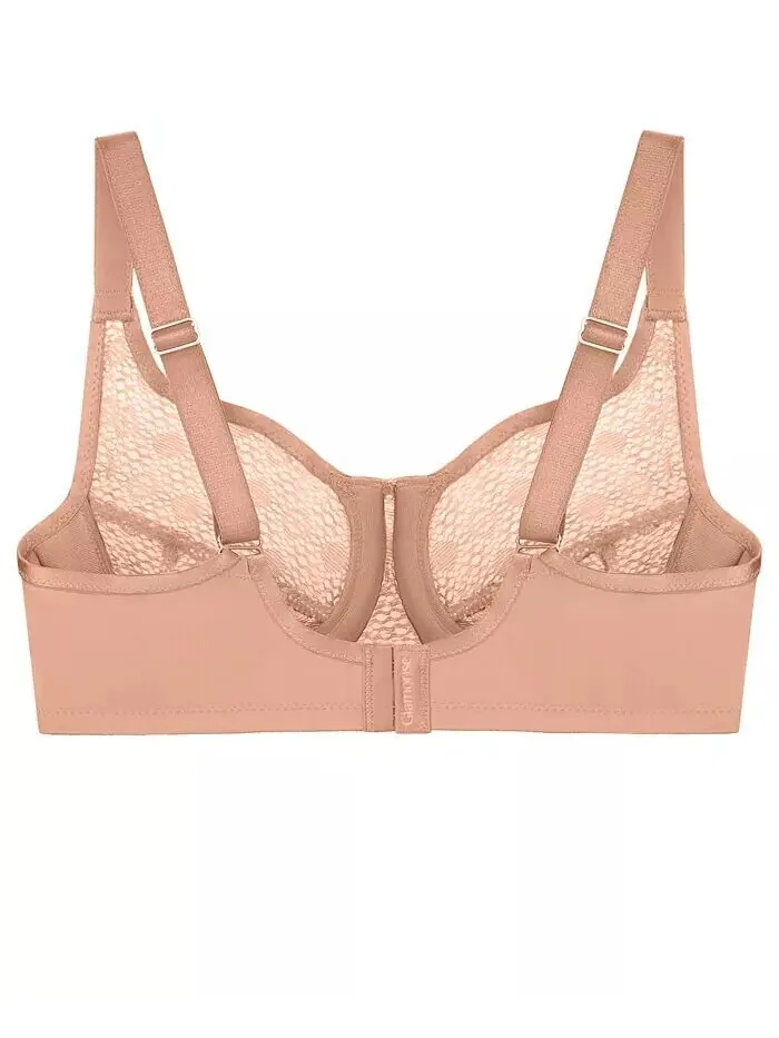 Бюстгальтер Wonderwire Lace Comfort Bra больших размеров для полной фигуры 9855 Glamorise — изображение 5 из 8, капучино