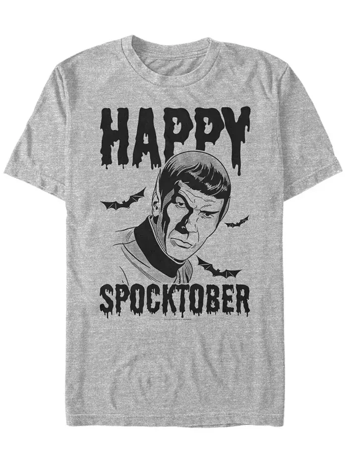 Футболка с коротким рукавом "Star Trek" мужская "Spock Happy Spocktober Halloween" Fifth Sun — изображение 1 из 1, серый