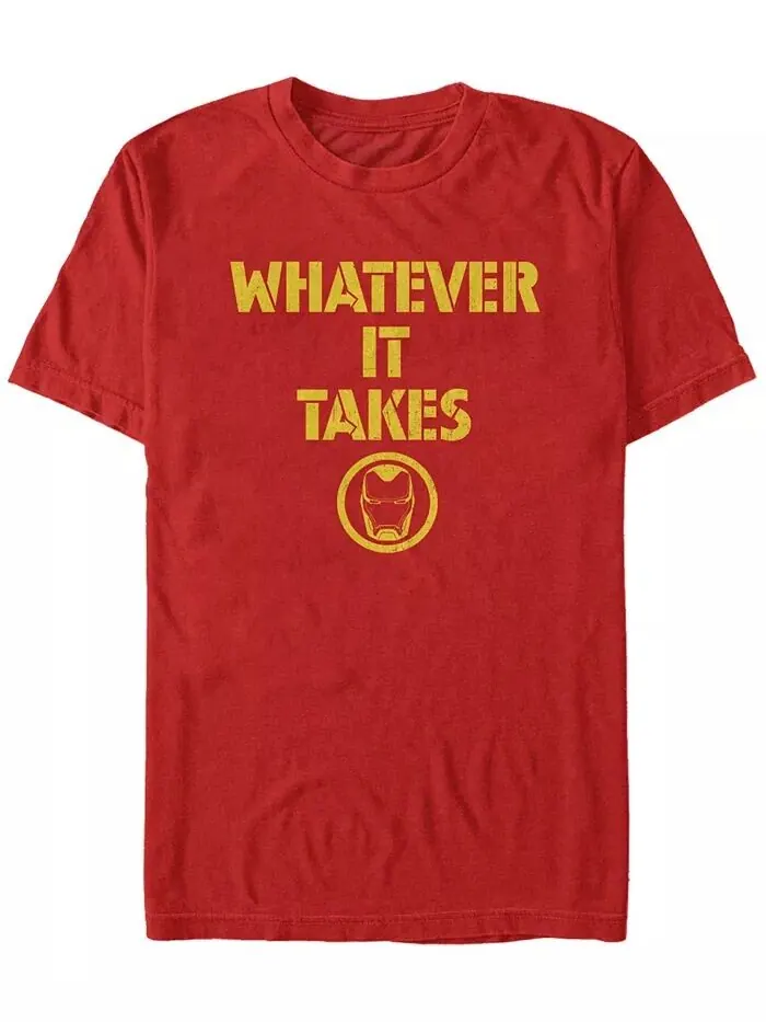 Мужская футболка с коротким рукавом Marvel Avengers Endgame Whatever It Takes Iron Man Logo Fifth — изображение 1 из 1