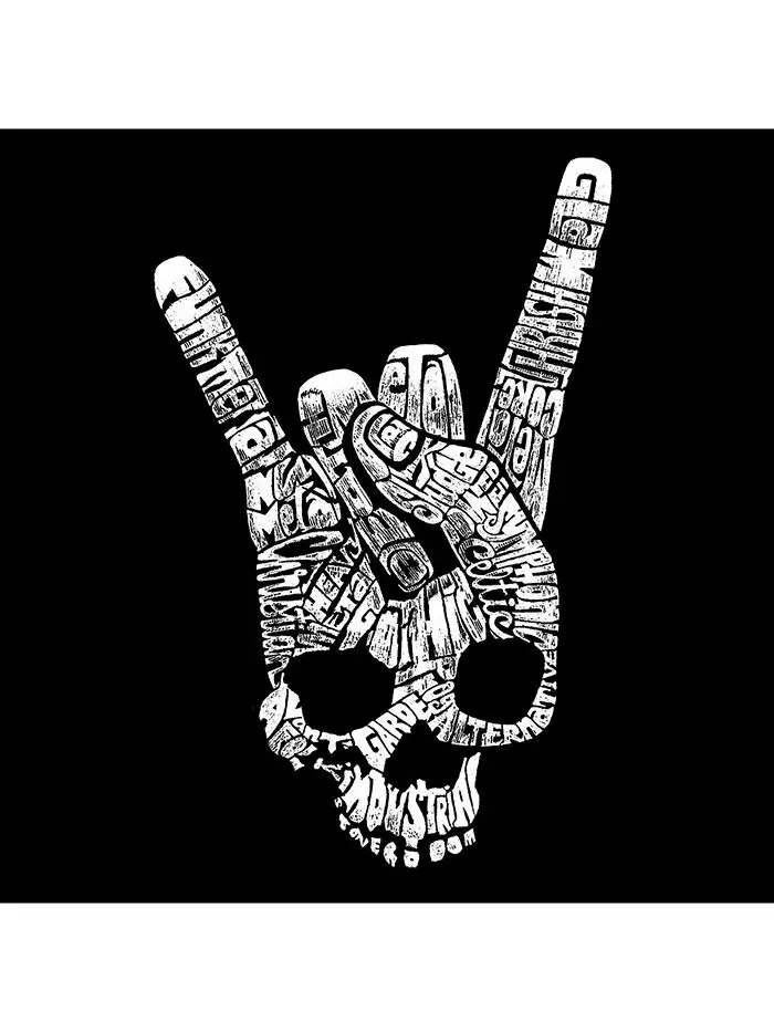 Мужская футболка с надписью «Have Metal Genres» LA Pop Art — изображение 2 из 2, черный