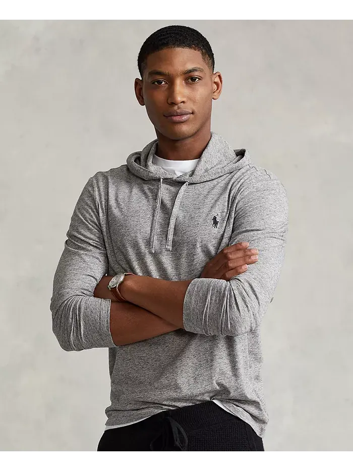 Мужская футболка с капюшоном из джерси Polo Ralph Lauren — изображение 1 из 5, серый
