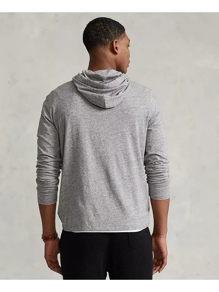 Мужская футболка с капюшоном из джерси Polo Ralph Lauren — изображение 4 из 5, серый
