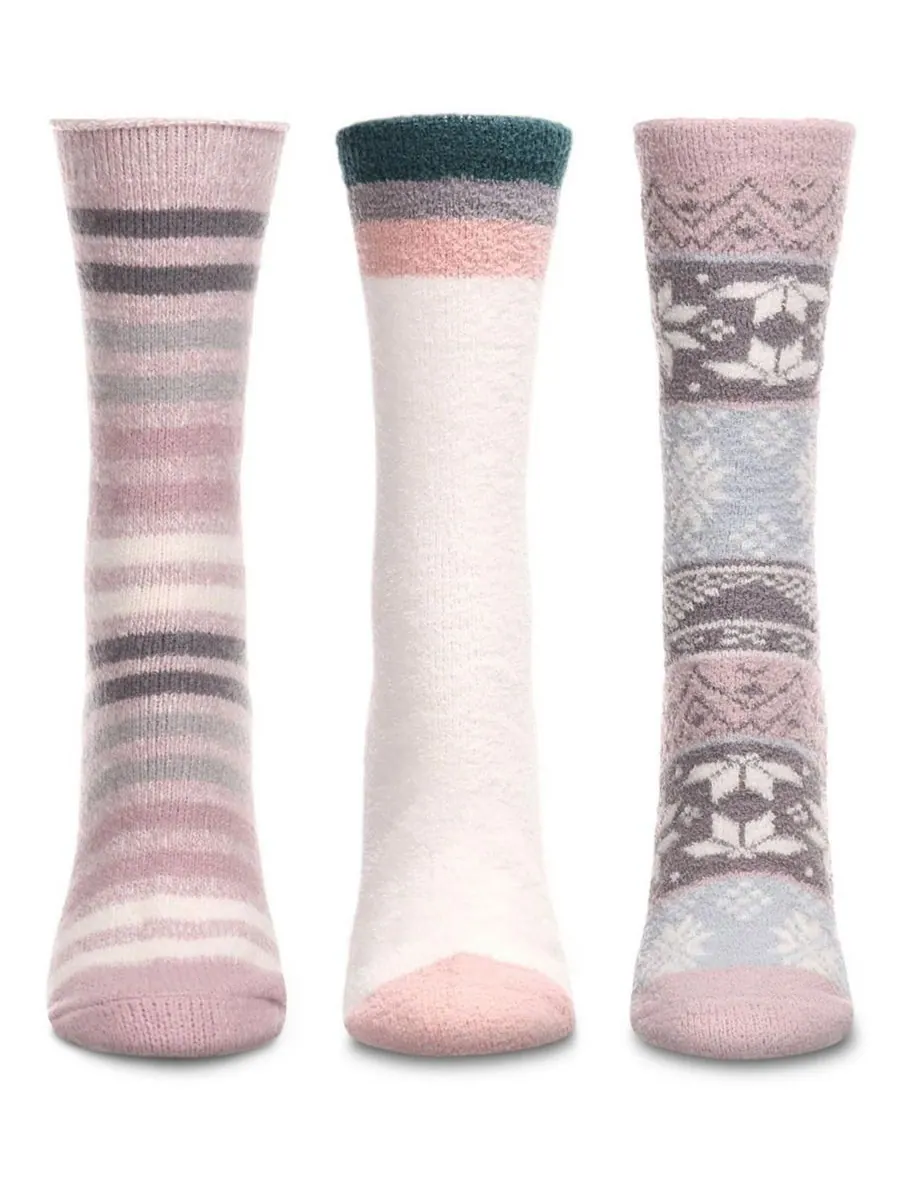 Женские уютные носки Cozy Crew Socks (3 пары в упаковке) MeMoi — изображение 2 из 3, розовый