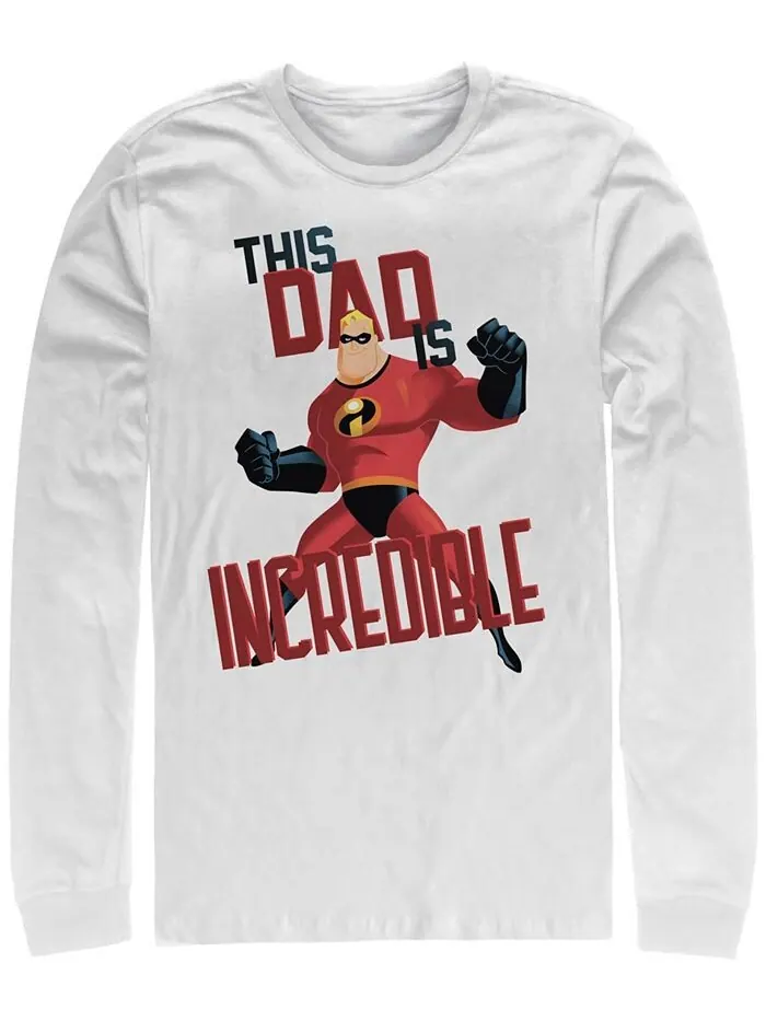 Мужская футболка с длинным рукавом Disney The Incredibles This Dad Fifth Sun — изображение 1 из 1, белый