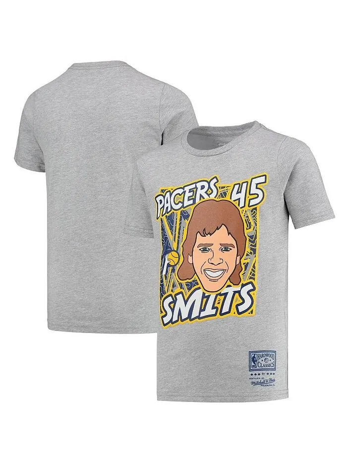 Серая футболка Big Boys Rik Smits Indiana Pacers Hardwood Classics King of the Court Player — изображение 1 из 1, серый