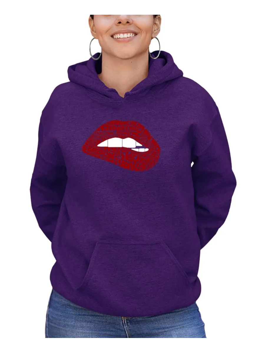 Женская толстовка с длинными рукавами Brooklyn Lips Word Art LA Pop Art