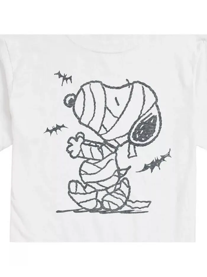 Мужская футболка с коротким рукавом Hybrid Apparel Peanuts Mummy AIRWAVES — изображение 3 из 3, белый