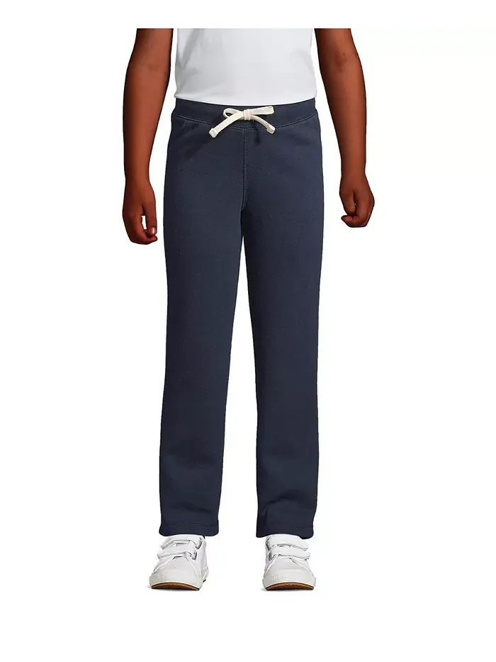 Школьные брюки для девочек School Uniform Child Girls Sweatpants Lands' End — изображение 1 из 3, классический темно-синий
