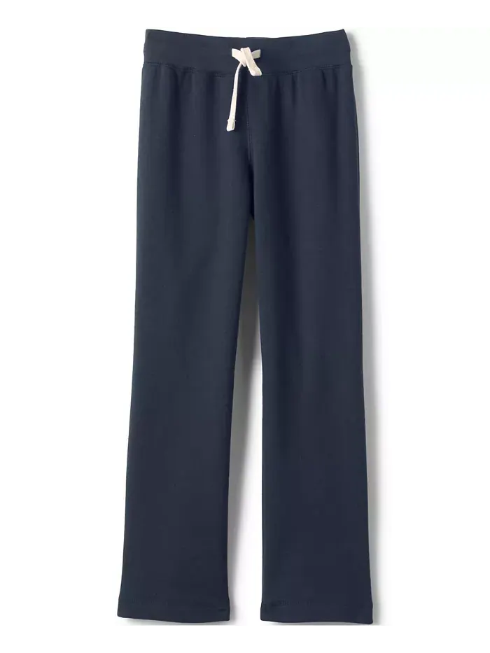 Школьные брюки для девочек School Uniform Child Girls Sweatpants Lands' End — изображение 2 из 3, классический темно-синий