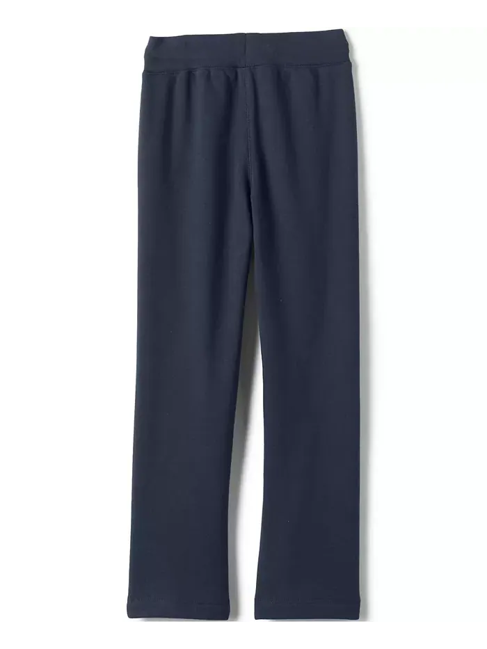 Школьные брюки для девочек School Uniform Child Girls Sweatpants Lands' End — изображение 3 из 3, классический темно-синий