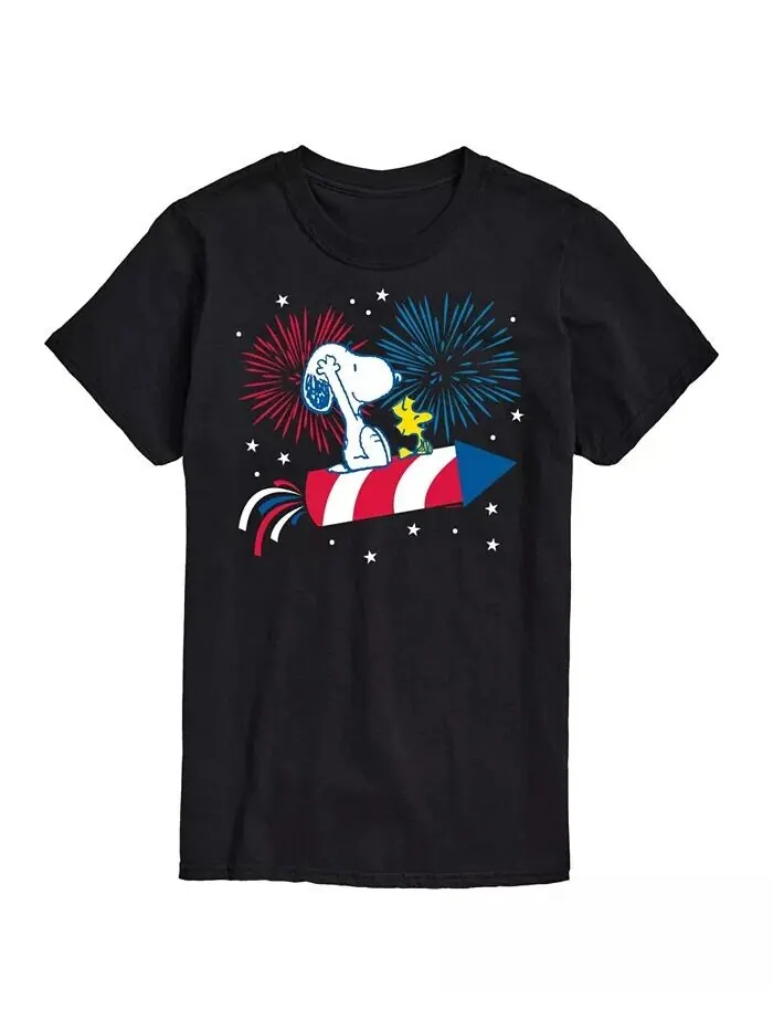 Мужская футболка с короткими рукавами Hybrid Apparel Peanuts Fireworks AIRWAVES — изображение 1 из 3, черный