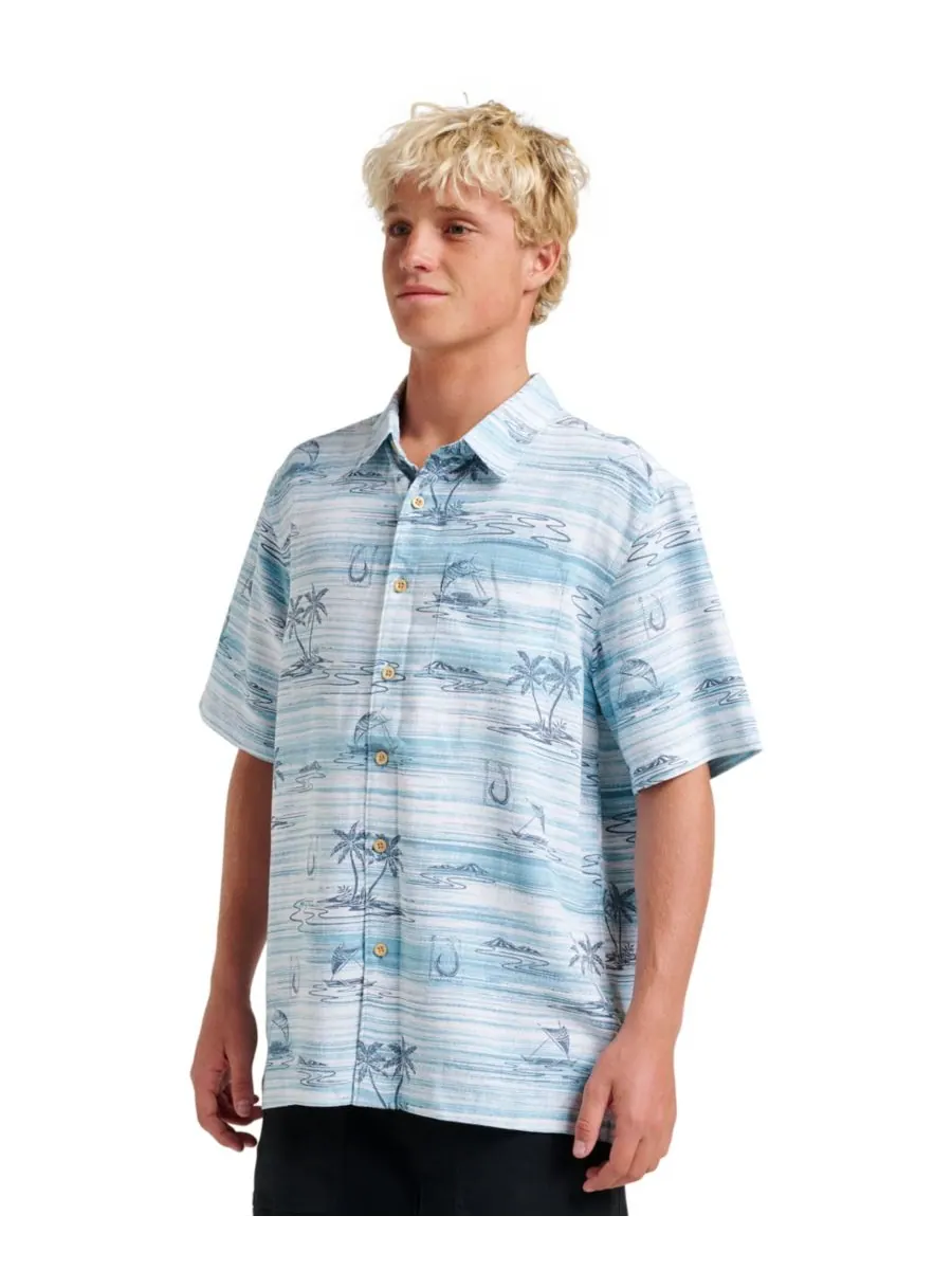 Мужская рубашка Quiksilver Comfort Fit Quiksilver Waterman — изображение 3 из 4, голубой