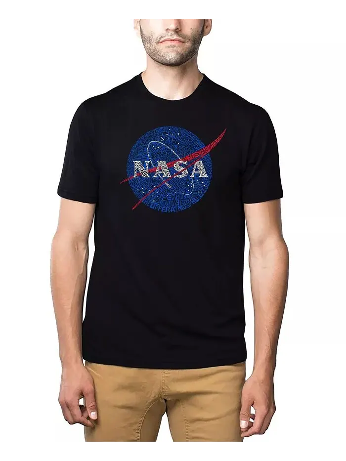 Футболка мужская премиум-класса Word Art с логотипом Nasa Meatball LA Pop Art — изображение 1 из 2, черный