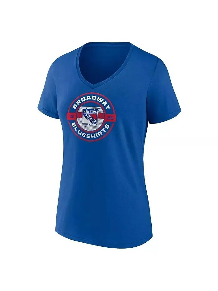 Женская футболка New York Rangers Local A с V-образным вырезом Fanatics — изображение 3 из 3, синий