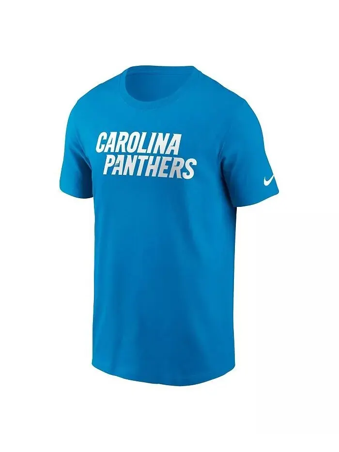 Мужская синяя футболка Carolina Panthers Primetime Wordmark Essential Nike — изображение 3 из 3