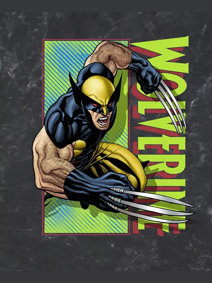 Мужская футболка MVL Wolverine Attack Panel с коротким рукавом, эффект минеральной мойки Fifth Sun — изображение 3 из 3