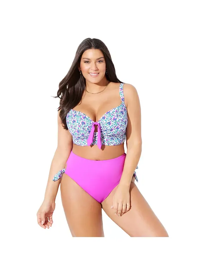 Женский бюстгальтер Confidante с косточками и верхом бикини Swimsuits for All — изображение 1 из 2, розовый