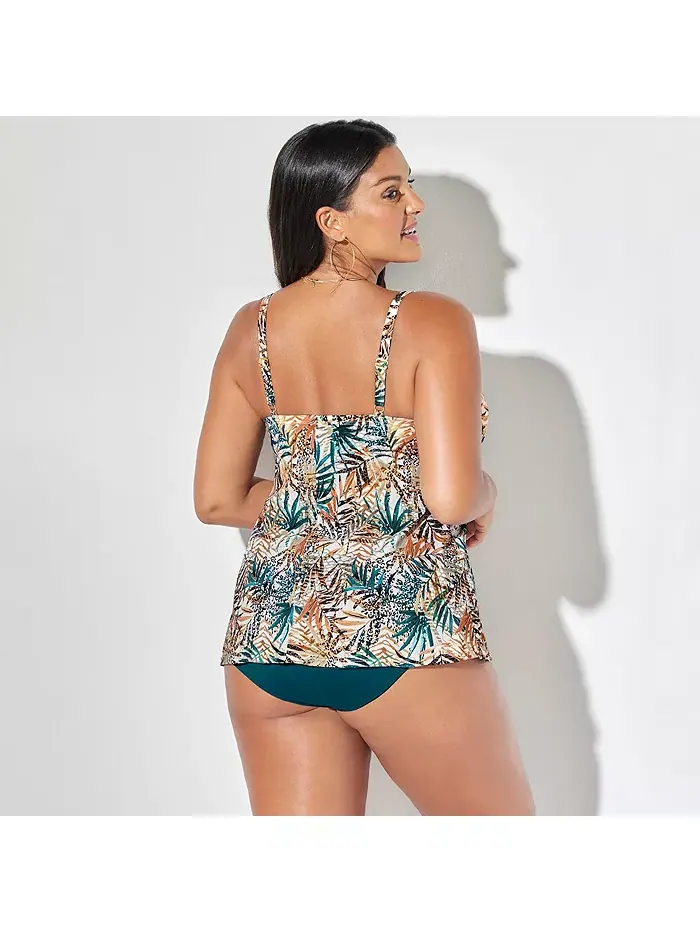 Женский топ-танкини на косточках Faux Flyaway с имитацией расстегивания Swimsuits for All — изображение 2 из 2