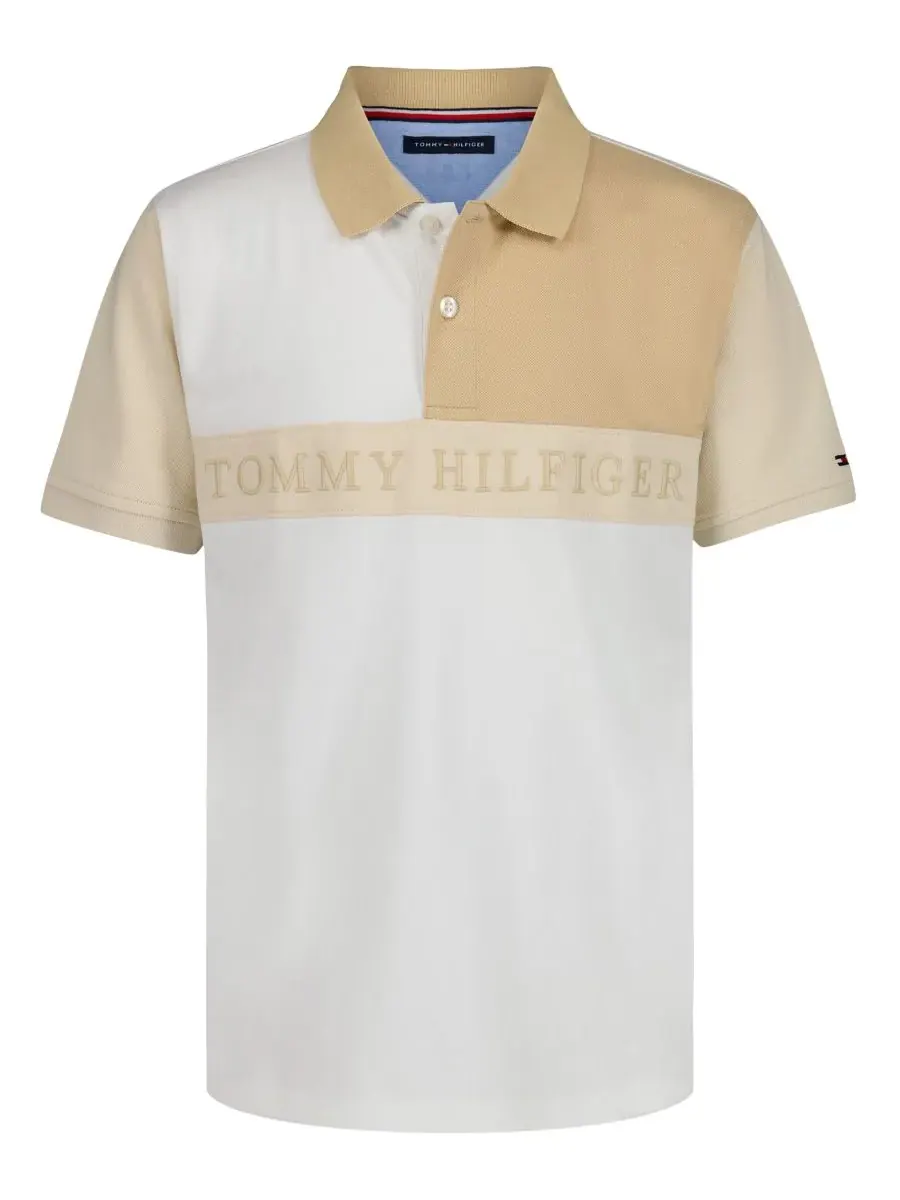 Детская футболка-поло с коротким рукавом, размер 2T-7 Tommy Hilfiger — изображение 1 из 5, туманный
