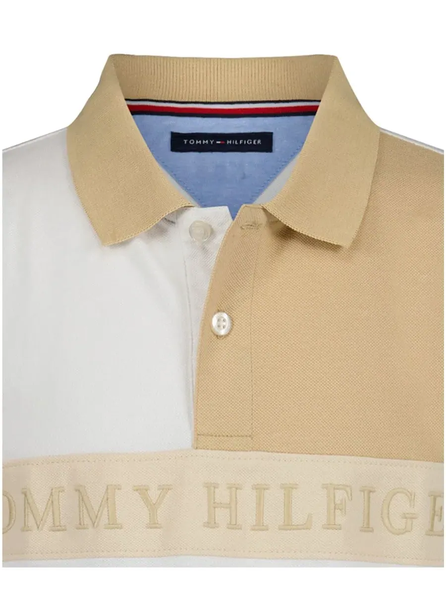 Детская футболка-поло с коротким рукавом, размер 2T-7 Tommy Hilfiger — изображение 4 из 5, туманный