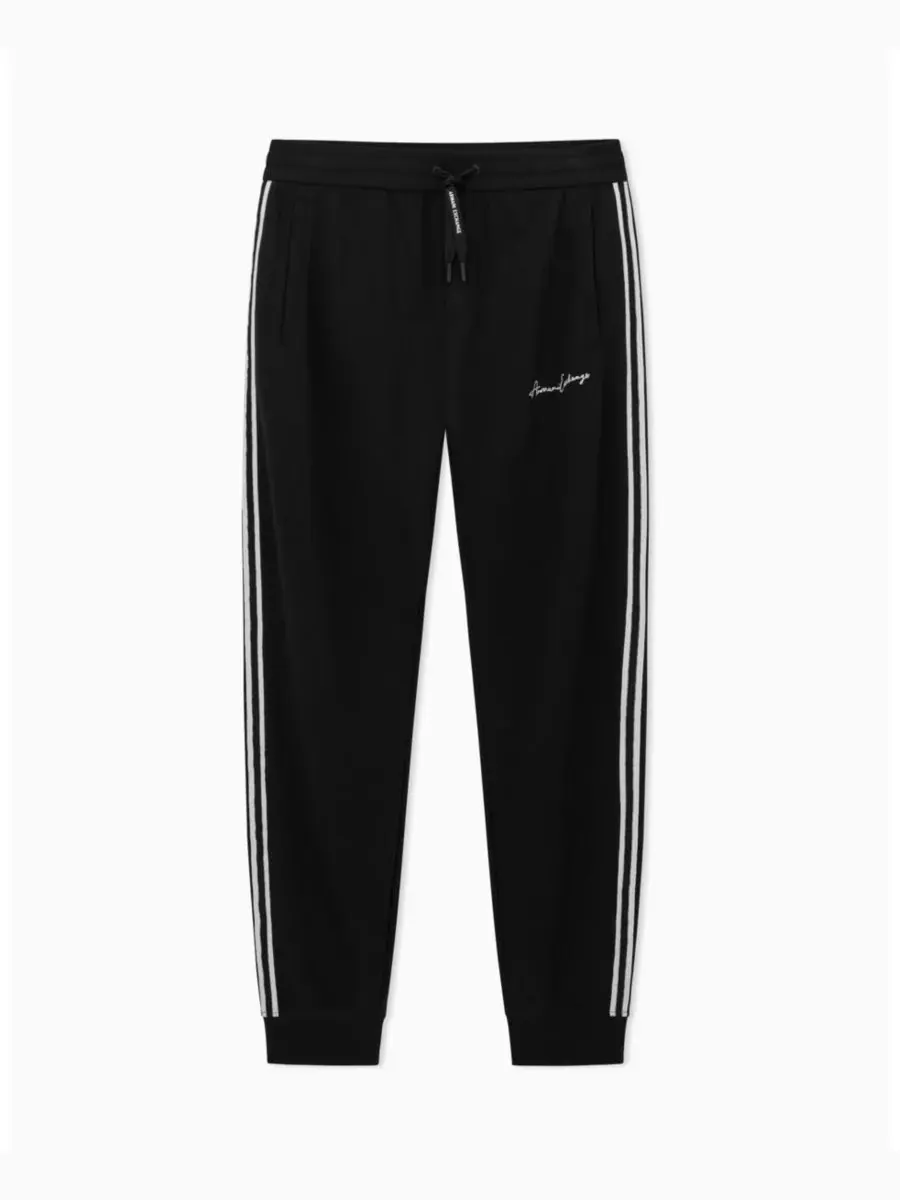 Мужские флисовые спортивные брюки с фирменным логотипом A|X Armani Exchange — изображение 3 из 5, черный