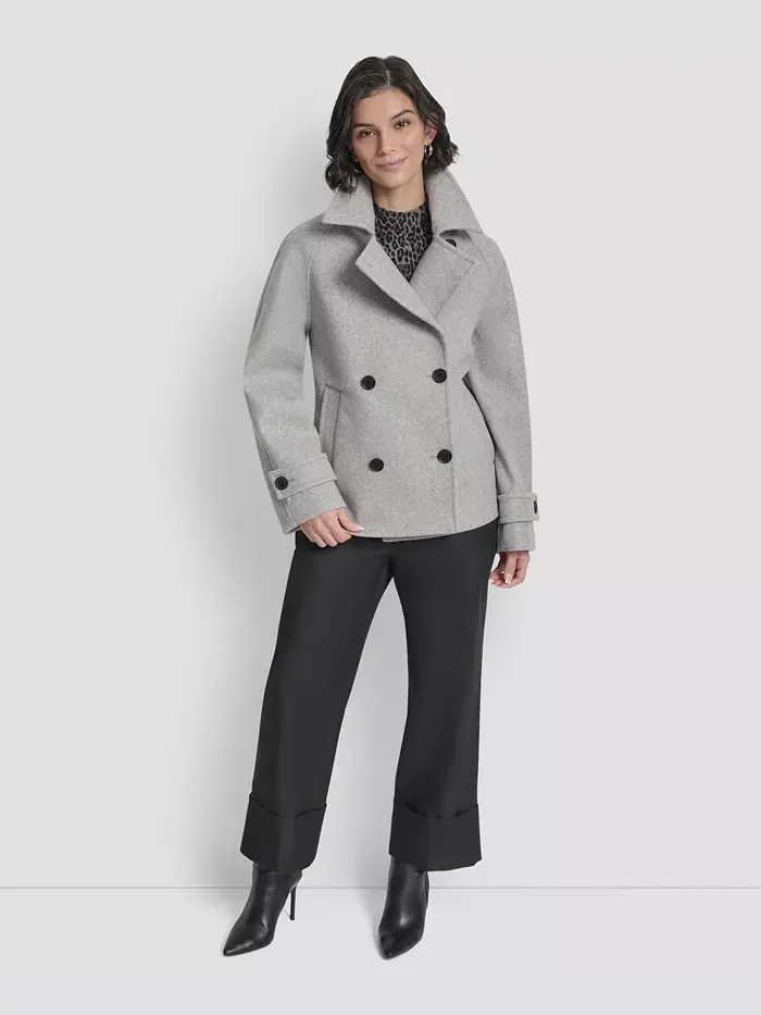 Женское короткое двубортное пальто с воротником, P/XS-XXL Dkny
