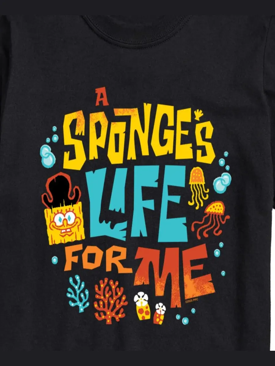 Мужская футболка с коротким рукавом и графическим принтом "Sponges Life For Me" AIRWAVES — изображение 3 из 3, черный