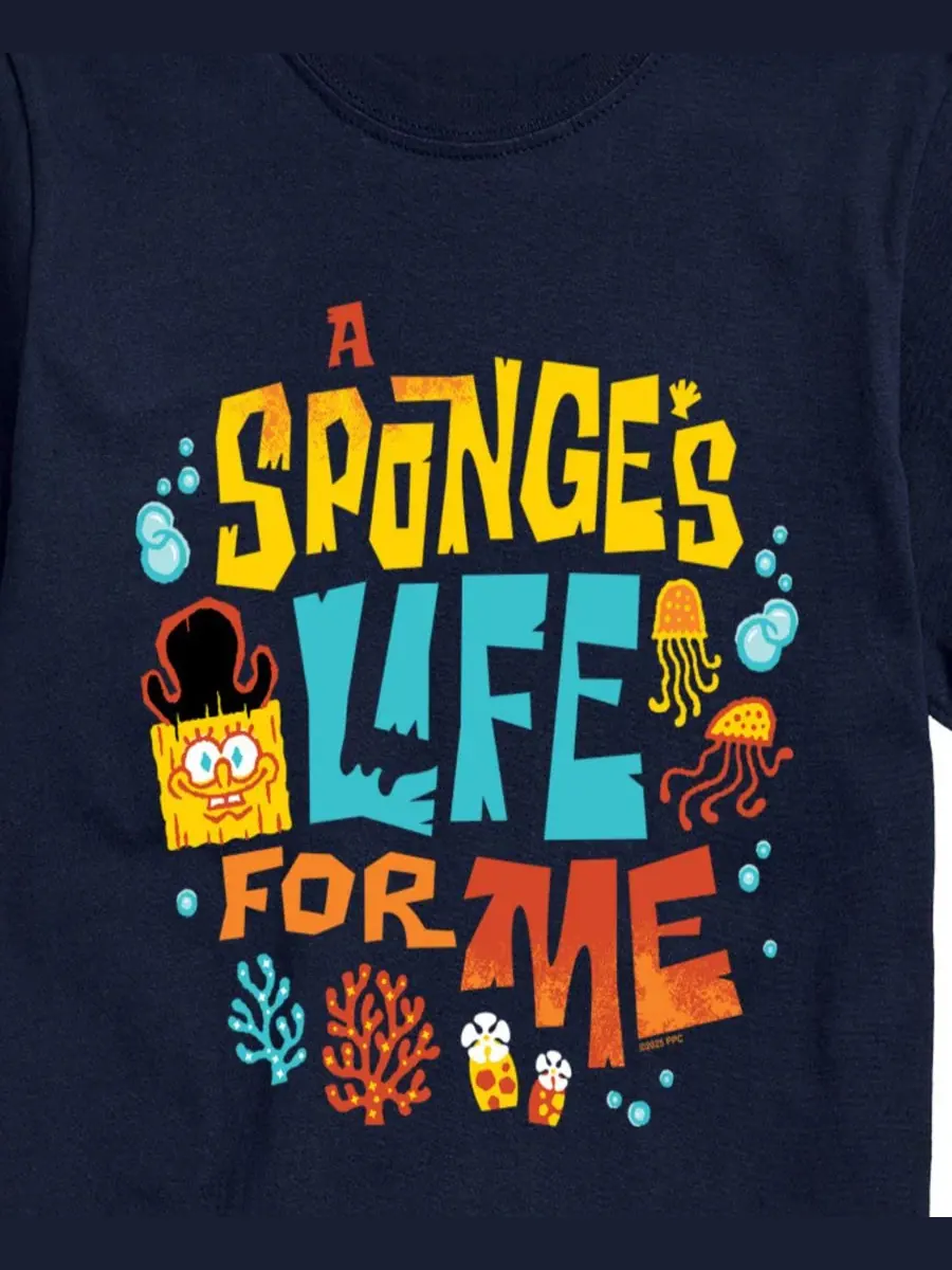 Мужская футболка с коротким рукавом и графическим принтом "Sponges Life For Me" AIRWAVES — изображение 3 из 3, темно-синий