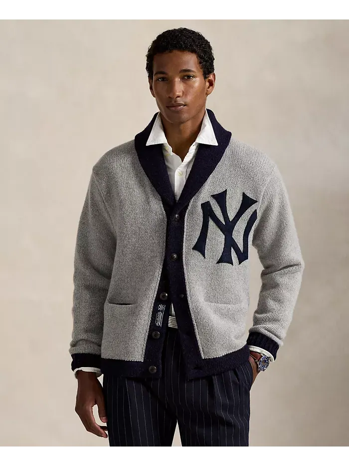 Мужской кардиган Yankees Polo Ralph Lauren — изображение 1 из 6, серый